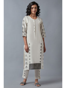 W - White Printed Kurta