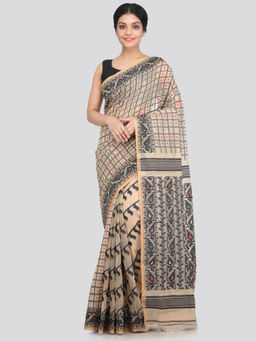 PinkLoom - Women's Soft Cotton Jamdani Saree Without Blouse Piece