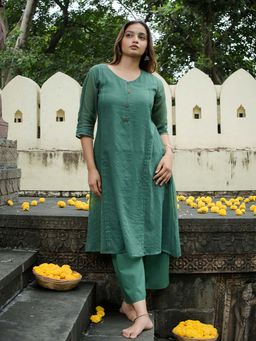 JITI - Gauri Green Kurta with Palazzo (Set of 2)
