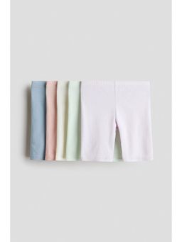 H&M - Girls Blue 5-Pack Cotton Cycling Shorts