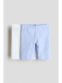 H&M - Girls Blue 2-Pack Cotton Cycling Shorts