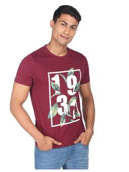 AD By Arvind - Men Red Graphic Print Cotton T-shirt