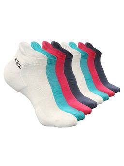Heelium - Bamboo Ankle Socks for Women - 8 Pairs - 2Pink - 2Teal - 2Grey - 2White