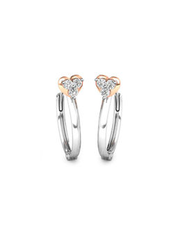 Candere by Kalyan Jewellers - 14K BIS Hallmark White Gold and I2GH Diamond Earrings