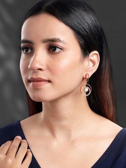 Peora - Rose Gold Plated Cubic Zirconia Drop Earrings