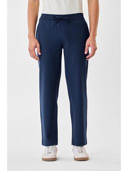 Snitch - Navy Blue Solid Comfort Fit Casual Track Pant for Men