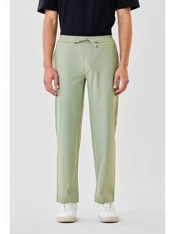 Snitch - Green Solid Comfort Fit Casual Track Pant for Men