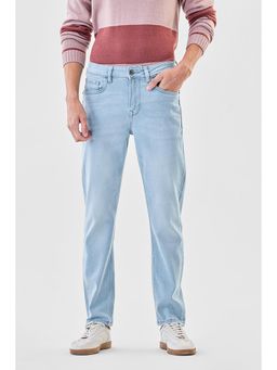 Snitch - Light Blue Washed Slim Fit Casual Luxe Jeans for Men
