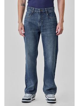 Snitch - Dark Blue Washed Straight Fit Jeans for Men