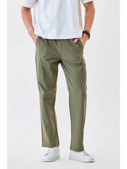 Snitch - Olive Textured Relaxed Casual Trouser for Men