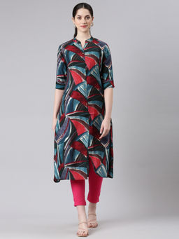 NEERU'S - Blue Straight Casual Straight Kurta