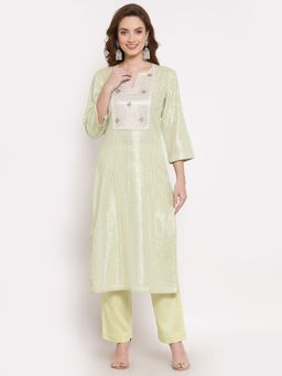 DART STUDIO - Stripes Cotton Kurta And Palazzo Yellow (Set of 2)