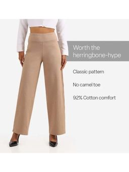 Blissclub - Women Beige Werk It Wide Legged Pant