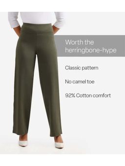 Blissclub - Women Olive Werk It Wide Legged Pant
