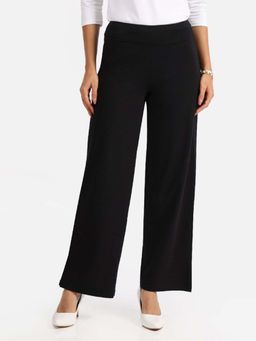 Blissclub - Women Black Am Pm Cotton Wide Legged Pant