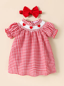 Hopscotch - Checkered Heart Appique Dress