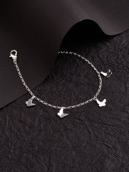 Accessorize London - Womens Silver Butterfly Charms Bracelet