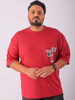 Hardsoda - By The Indian Garage Co Men Plus Size Relaxed Fit Print Round Neck T-Shirt