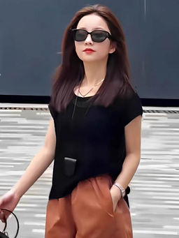 Outzidr - Black Solid Back Button Through Top