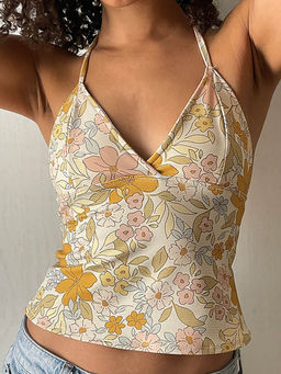 Outzidr - Multicolor Floral Print Camisole