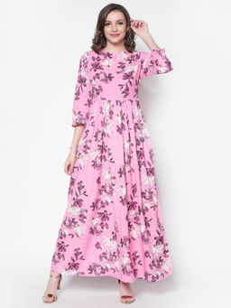 Sera - Pink Floral Maxi Dress