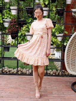 Sera - Off White Floral Mini Dress