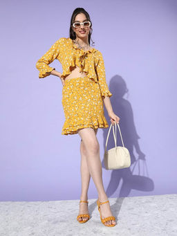 Sera - Yellow Floral Mini Dress