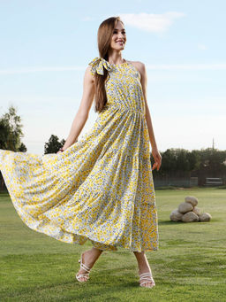 Sera - Yellow Floral Maxi Dress