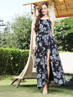 Sera - Black Floral Maxi Dress