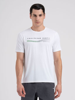 Red Tape - Mens White Nylon Elastane Activewear Round Neck T-shirt