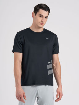 Red Tape - Mens Black Nylon Elastane Activewear Round Neck T-shirt