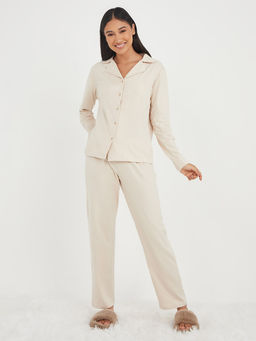 Styli - Women Jersey Long Sleeves Shirt And Pyjama