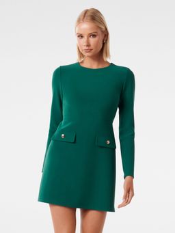 Forever New - Green Jinny Long Sleeve Mini Dress
