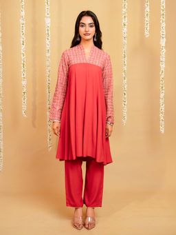 GRASS & SUNSHINE - Red Crimson Glow Co-Ord Set