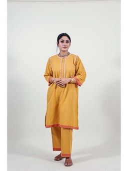 Label Darpan - Mustard Chikankari Co-Ord Set
