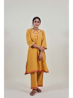 Label Darpan - Mustard Chikankari Co-Ord Set