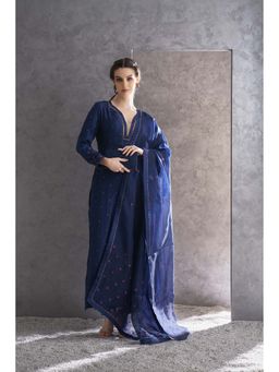THE SILK LOVE - Blue Kurta With Pant And Dupatta