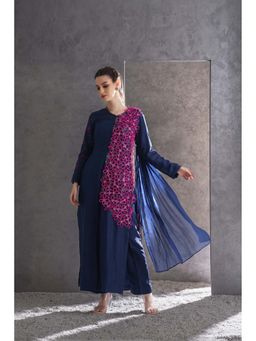 THE SILK LOVE - Blue Royal Flower Kurta With Pant