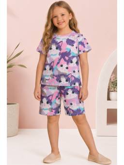 TotzTouch - Girls Stylish Cotton Printed T-Shirts And Shorts Set