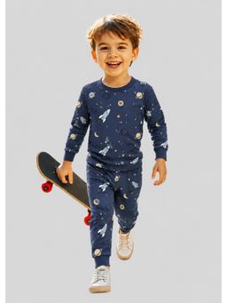 Protiens - Boys' Cosmic Space Print Long-Sleeve Night Suit