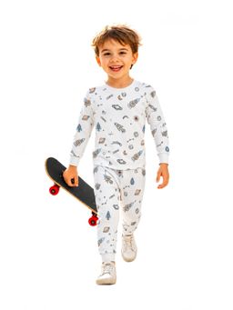 Protiens - Boys' Cosmic Space Print Long-Sleeve Night Suit
