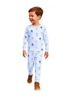 Protiens - Toddler Boys' Hot Air Balloon And Pilot Graphic Long-Sleeve Night Suit