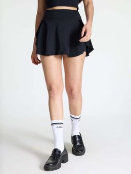 Cava Athleisure - Black Cotton High Waist Skort