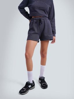Cava Athleisure - Grey Cotton High Waist Shorts