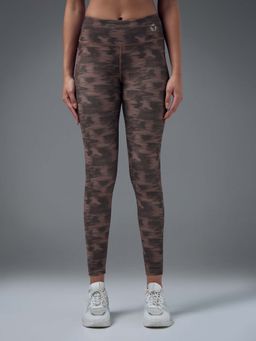 Technosport - Brown Polyester Mid Waist Tight