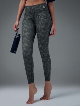 Technosport - Black Polyester Mid Waist Tight