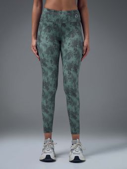 Technosport - Green Polyester Mid Waist Tight