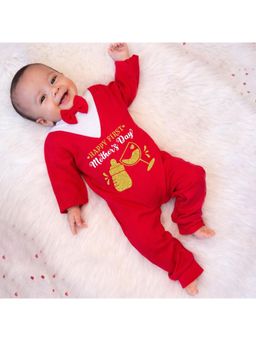 KNITROOT - Mother's Day Theme Happy First Mother's Day Jumpsuit With Bow