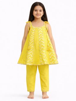 Tiny Pants - Girls Yellow Kurta with Pant