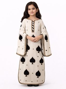 Tiny Pants - Girls Ivory Designer Ethnic Maxi Dress
